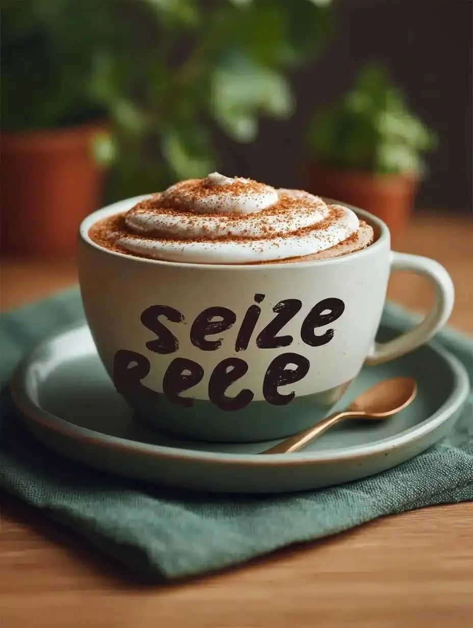 A steaming cup of Cinnamon Brown Sugar Coffee with a sprinkle of cinnamon on top.