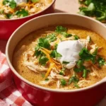 Bowl of Simple Keto White Chicken Chili with toppings