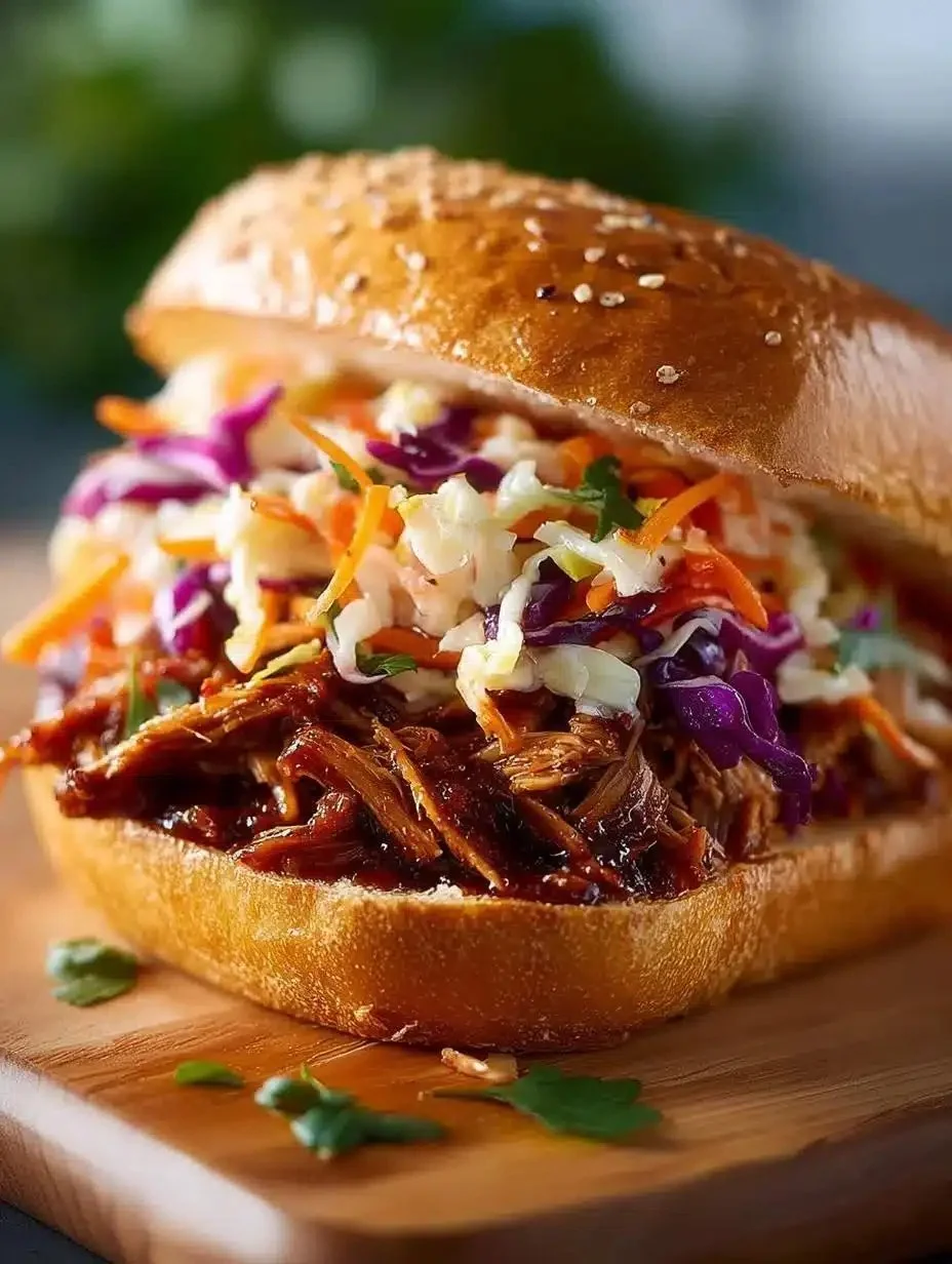 Smoky pulled jackfruit sandwiches served on a plate, showcasing vegan BBQ style