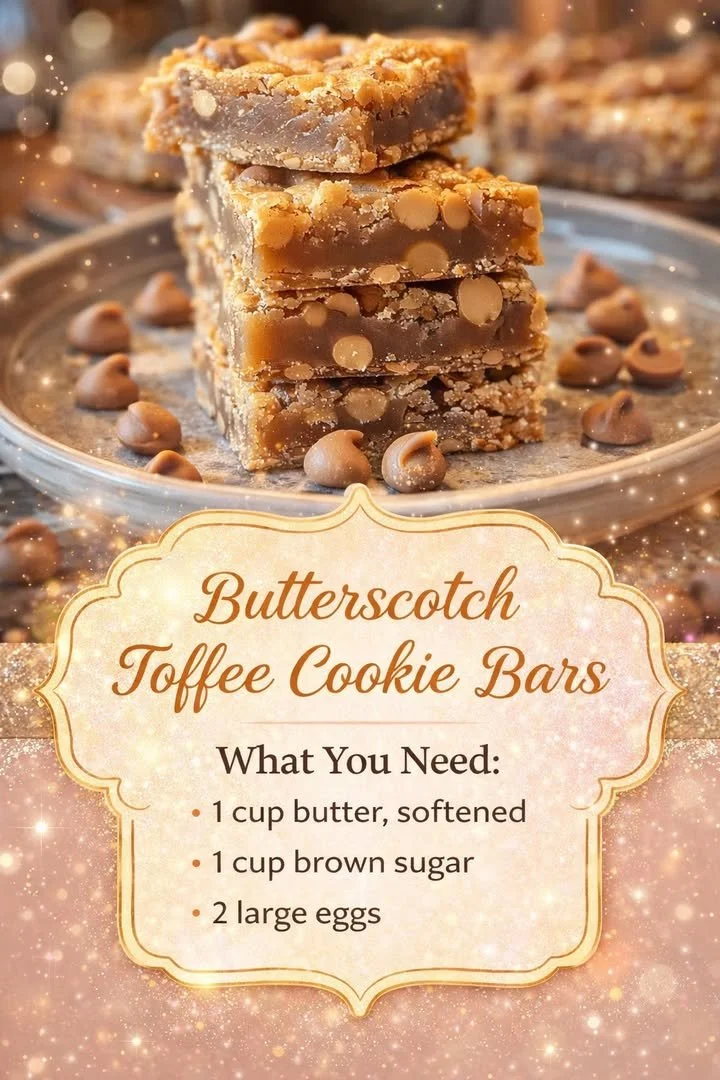 Butterscotch Toffee Cookie Bars 1 Butterscotch toffee cookie bars with chocolate chips and nuts