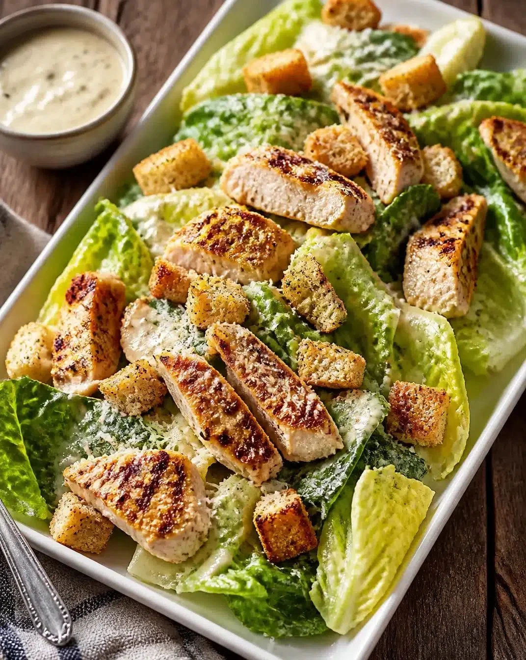 Charred Chicken Caesar Salad 1 Charred Chicken Caesar Salad with fresh greens and parmesan