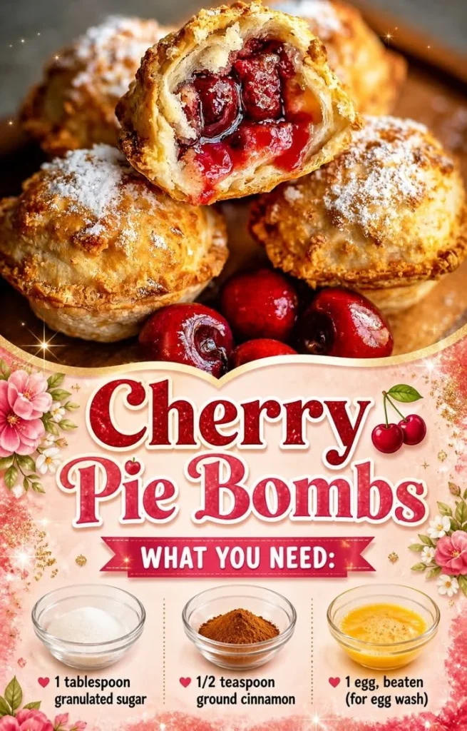 Delicious cherry pie bombs filled with sweet cherry filling, perfect for dessert.