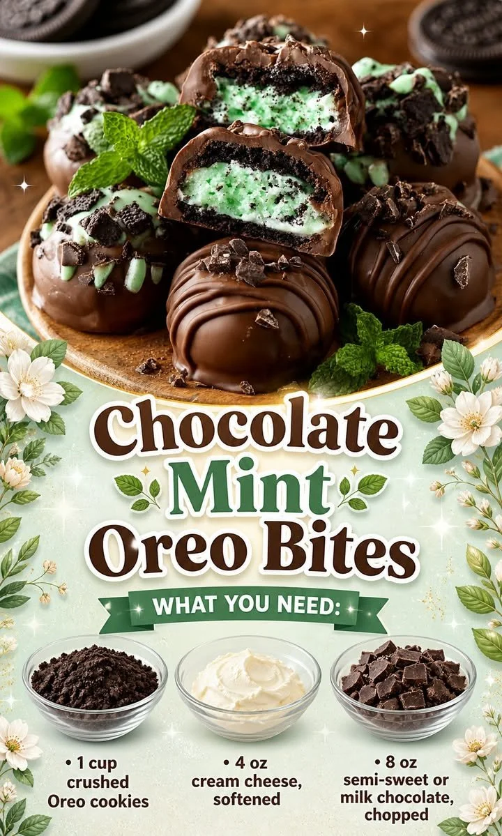 Chocolate Mint Oreo Bites 1 Delicious Chocolate Mint Oreo Bites dessert on a plate