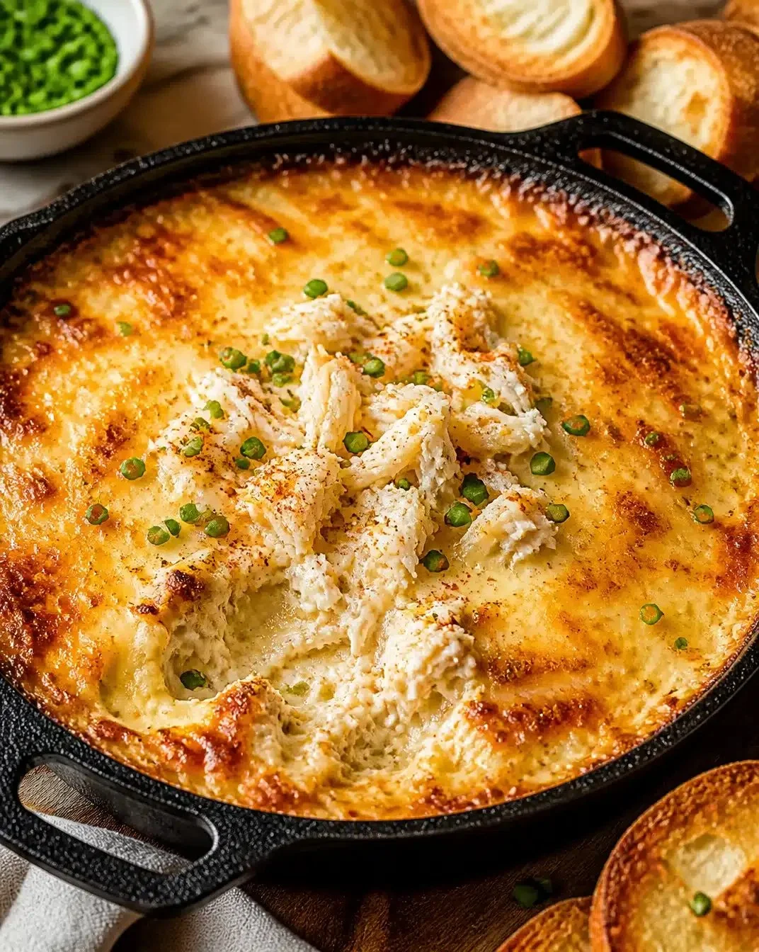 Hot Crab Dip 1 Delicious hot crab dip served in a bowl, perfect for appetizers and gatherings.