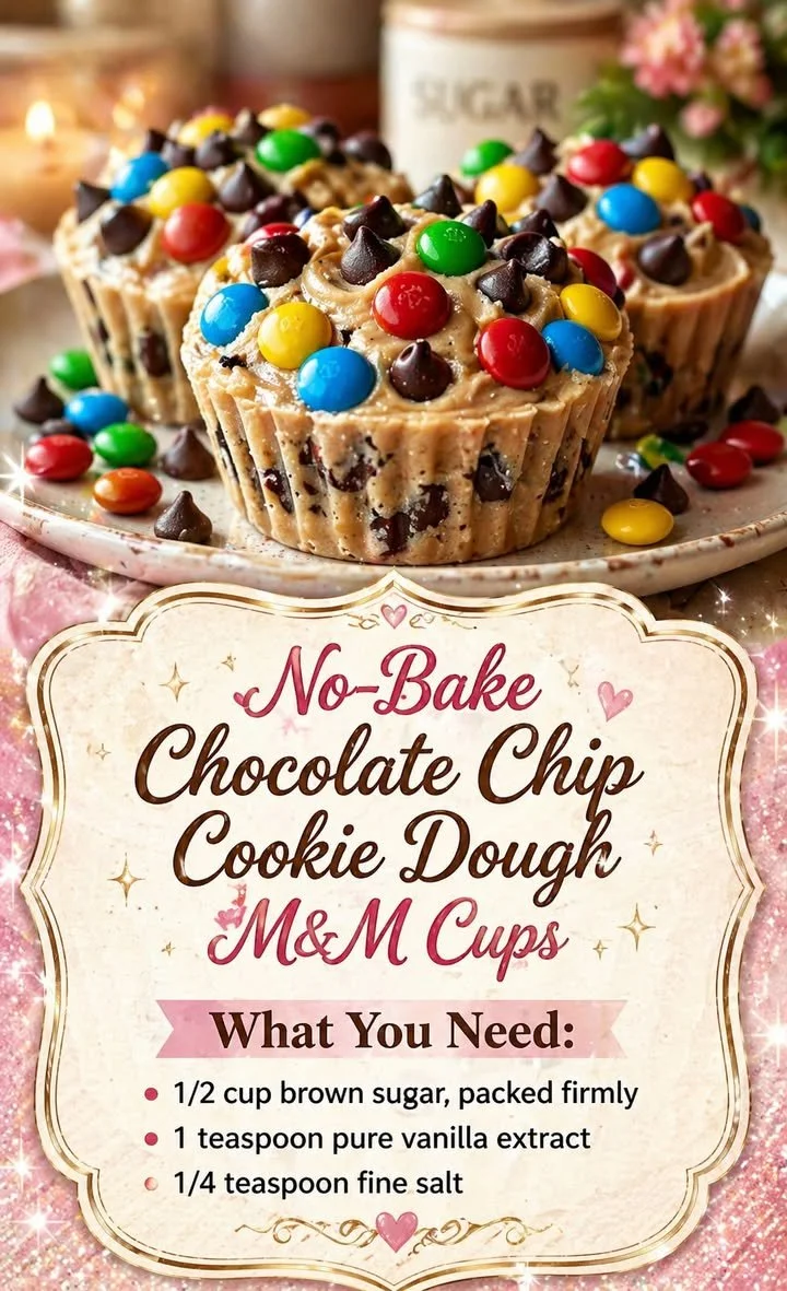 No-Bake Chocolate Chip Cookie Dough M&M Cups 1 No-Bake Chocolate Chip Cookie Dough M&M Cups with chocolate drizzle