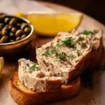 Delicious homemade Sardine Pâté served in a bowl with crackers