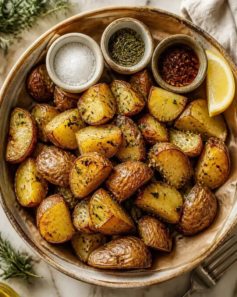 Bowl of sea-salted chopped potatoes served as a delicious side dish.