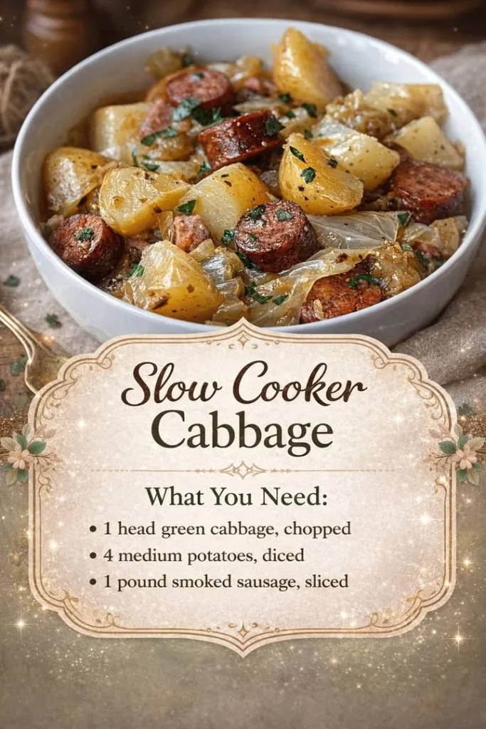 Delicious slow cooker cabbage dish cooked to perfection in a slow cooker