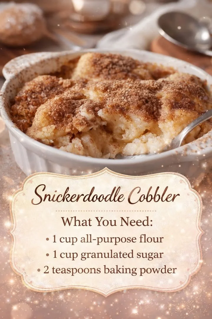 Delicious Snickerdoodle Cobbler with cinnamon sugar topping