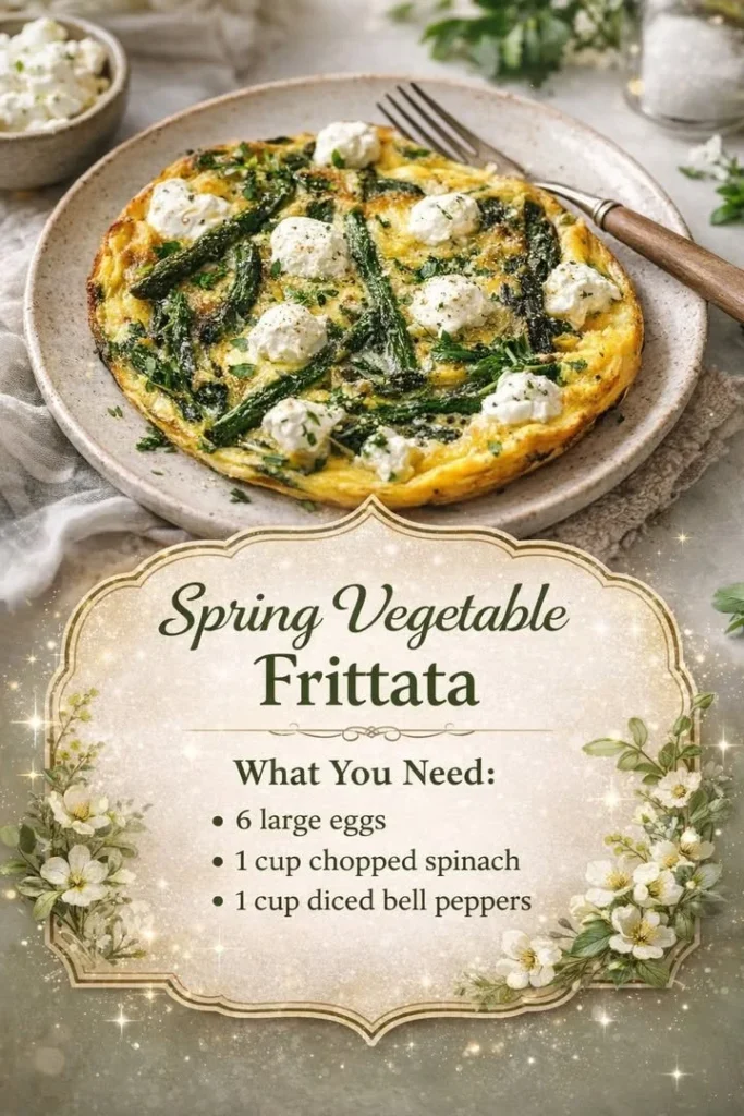 Spring Vegetable Frittata with fresh seasonal vegetables and herbs
