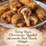 Turkey Bacon Cheeseburger Loaded Mozzarella Stick Bombs Delight 2 turkey bacon cheeseburger loaded mozzarella stick 2026 05 07 180736 683x1024 1