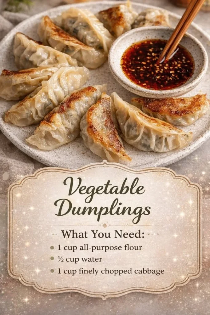 Plate of homemade vegetable dumplings with colorful vegetable fillings